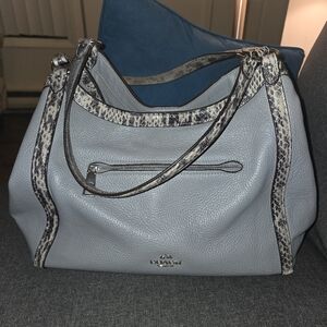 Coach Shoulder Bag With Snakeskin Print